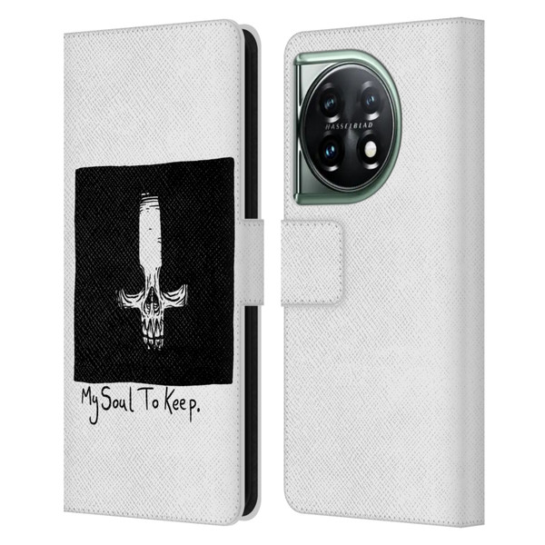 Matt Bailey Skull My Soul To Keep Leather Book Wallet Case Cover For OnePlus 11 5G