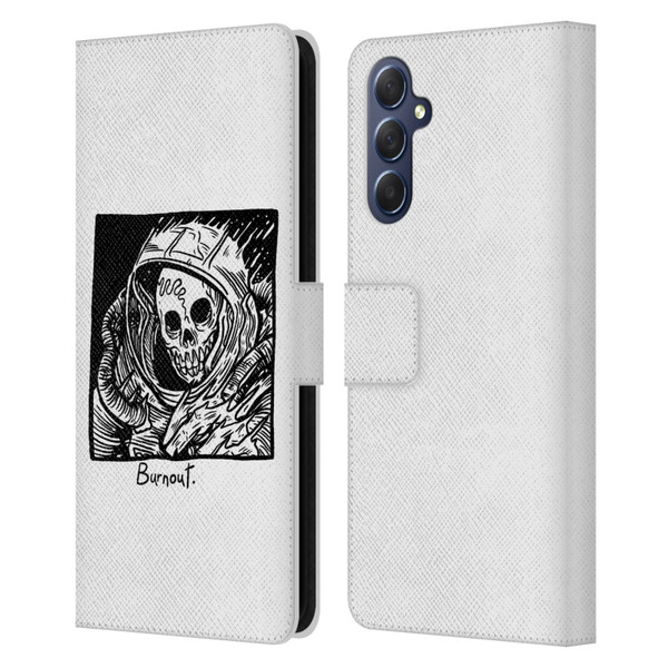 Matt Bailey Skull Burnout Leather Book Wallet Case Cover For Samsung Galaxy M54 5G