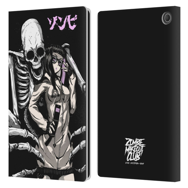 Zombie Makeout Club Art Stop Drop Selfie Leather Book Wallet Case Cover For Amazon Fire Max 11 2023
