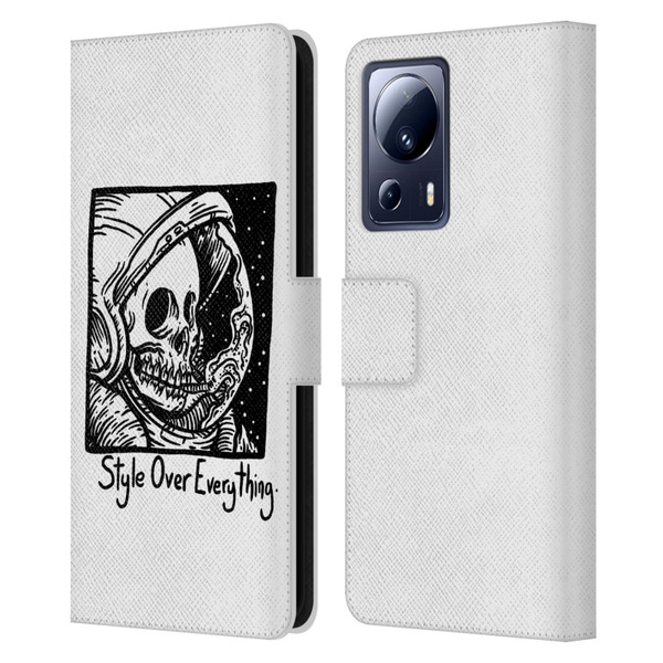 Matt Bailey Skull Style Over Everything Leather Book Wallet Case Cover For Xiaomi 13 Lite 5G