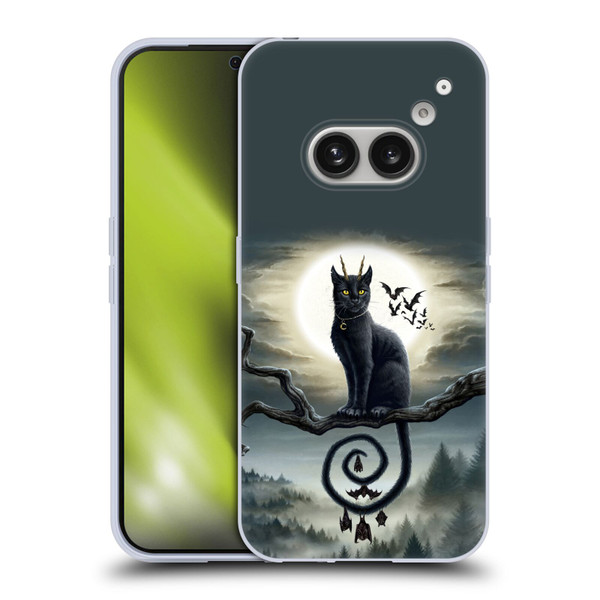 Sarah Richter Animals Gothic Black Cat & Bats Soft Gel Case for Nothing Phone (2a)