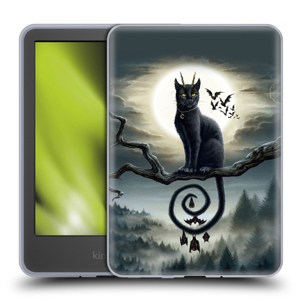 Sarah Richter Animals Gothic Black Cat & Bats Soft Gel Case for Amazon Kindle 11th Gen 6in 2022