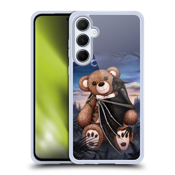 Sarah Richter Animals Bat Cuddling A Toy Bear Soft Gel Case for Samsung Galaxy A55 5G