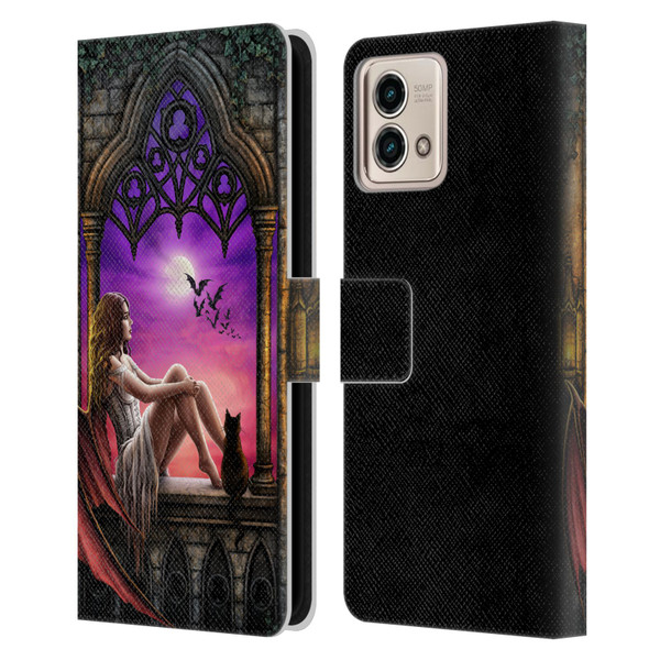 Sarah Richter Fantasy Demon Vampire Girl Leather Book Wallet Case Cover For Motorola Moto G Stylus 5G 2023