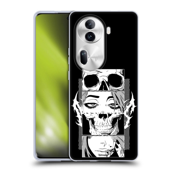 Zombie Makeout Club Art Skull Collage Soft Gel Case for OPPO Reno11 Pro