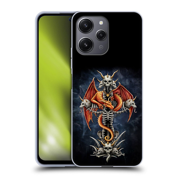 Sarah Richter Fantasy Creatures Red Dragon Guarding Bone Cross Soft Gel Case for Xiaomi Redmi 12