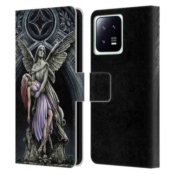 Sarah Richter Gothic Stone Angel With Skull Leather Book Wallet Case Cover For Xiaomi 13 5G