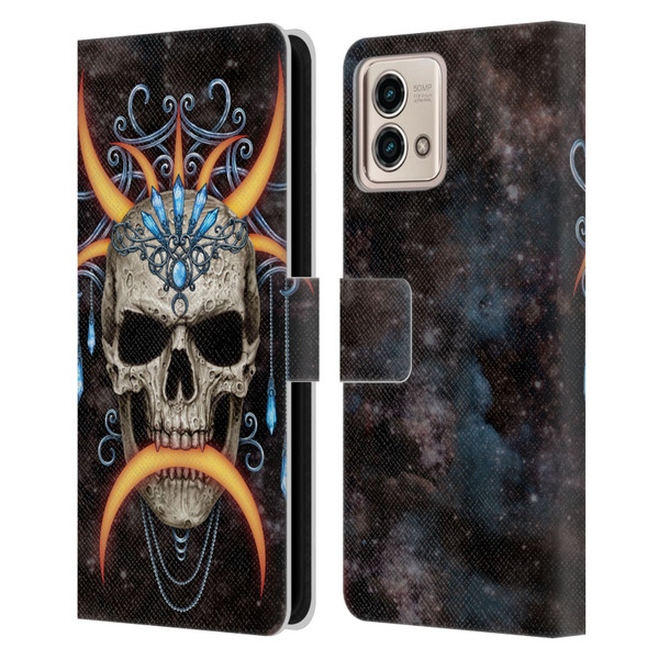 Sarah Richter Skulls Jewelry And Crown Universe Leather Book Wallet Case Cover For Motorola Moto G Stylus 5G 2023