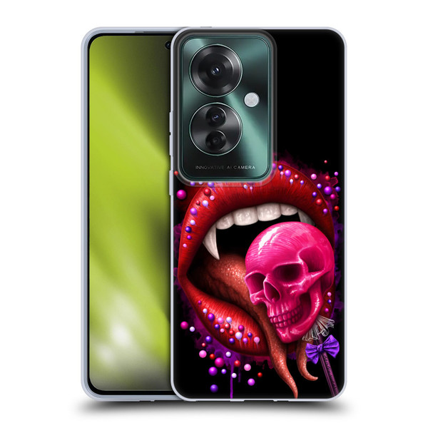 Sarah Richter Skulls Red Vampire Candy Lips Soft Gel Case for OPPO Reno11 F 5G / F25 Pro 5G