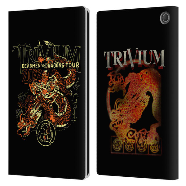 Trivium Graphics Deadmen And Dragons Leather Book Wallet Case Cover For Amazon Fire Max 11 2023