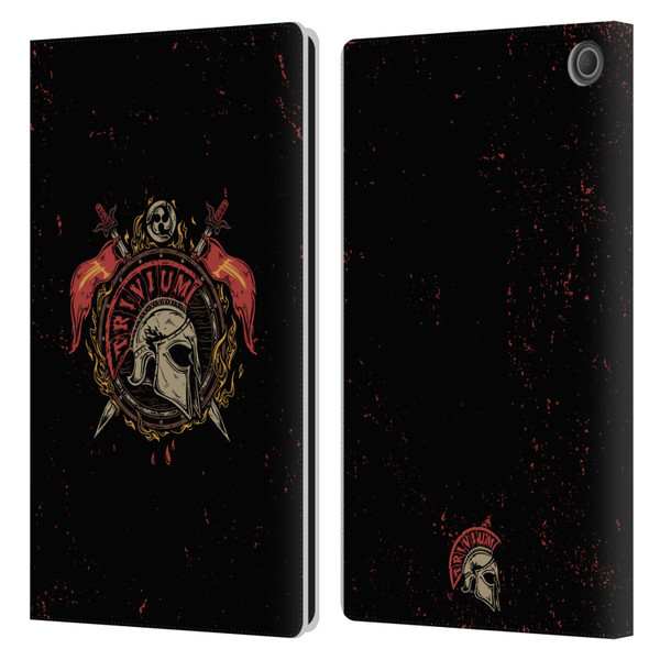 Trivium Graphics Knight Helmet Leather Book Wallet Case Cover For Amazon Fire Max 11 2023