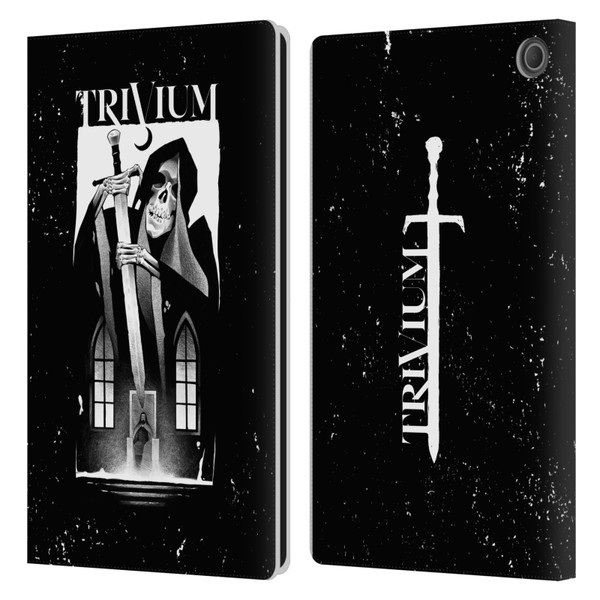 Trivium Graphics Skeleton Sword Leather Book Wallet Case Cover For Amazon Fire Max 11 2023