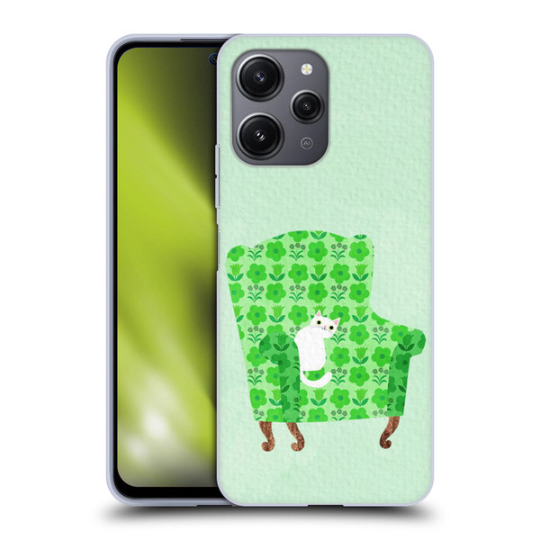 Planet Cat Arm Chair Spring Green Chair Cat Soft Gel Case for Xiaomi Redmi 12