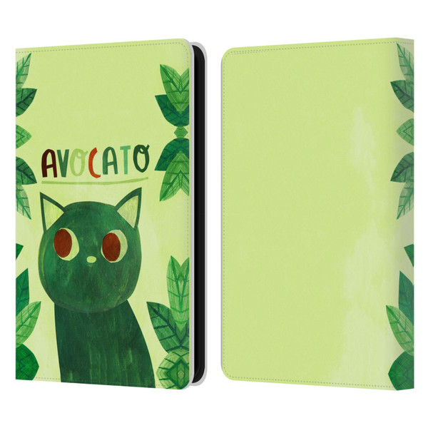 Planet Cat Puns Avocato Leather Book Wallet Case Cover For Amazon Kindle 11th Gen 6in 2022