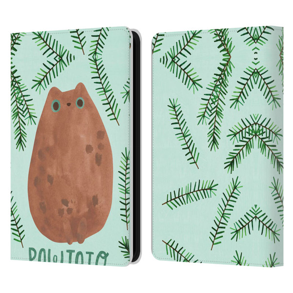 Planet Cat Puns Pawtato Leather Book Wallet Case Cover For Amazon Kindle 11th Gen 6in 2022