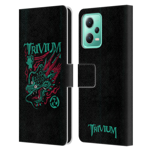 Trivium Graphics Screaming Dragon Leather Book Wallet Case Cover For Xiaomi Redmi Note 12 5G