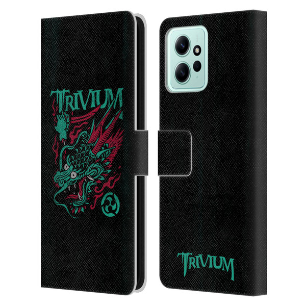 Trivium Graphics Screaming Dragon Leather Book Wallet Case Cover For Xiaomi Redmi 12