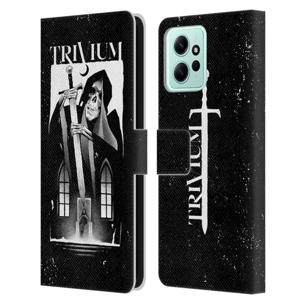 Trivium Graphics Skeleton Sword Leather Book Wallet Case Cover For Xiaomi Redmi 12