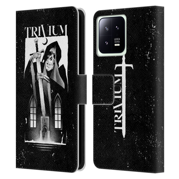 Trivium Graphics Skeleton Sword Leather Book Wallet Case Cover For Xiaomi 13 5G