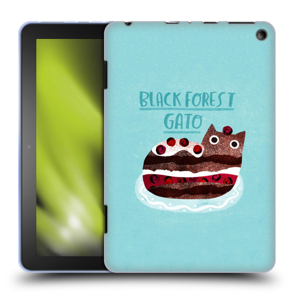 Planet Cat Puns Black Forest Gato Soft Gel Case for Amazon Fire HD 8/Fire HD 8 Plus 2020