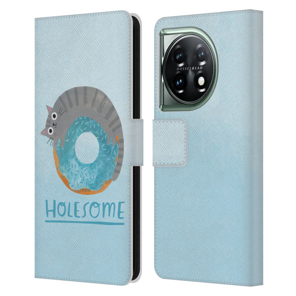 Planet Cat Puns Holesome Leather Book Wallet Case Cover For OnePlus 11 5G