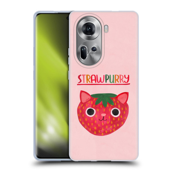 Planet Cat Puns Strawpurry Soft Gel Case for OPPO Reno11