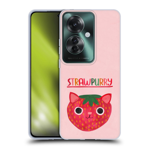 Planet Cat Puns Strawpurry Soft Gel Case for OPPO Reno11 F 5G / F25 Pro 5G