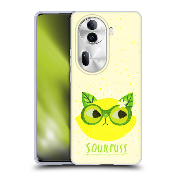Planet Cat Puns Sour Puss Soft Gel Case for OPPO Reno11 Pro