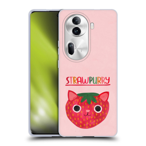 Planet Cat Puns Strawpurry Soft Gel Case for OPPO Reno11 Pro