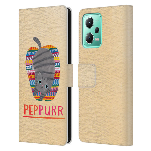 Planet Cat Puns Peppur Leather Book Wallet Case Cover For Xiaomi Redmi Note 12 5G