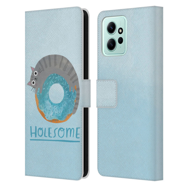 Planet Cat Puns Holesome Leather Book Wallet Case Cover For Xiaomi Redmi 12