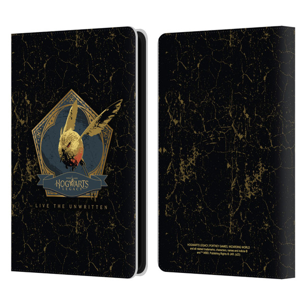 Hogwarts Legacy Graphics Golden Snidget Leather Book Wallet Case Cover For Amazon Kindle Paperwhite 5 (2021)