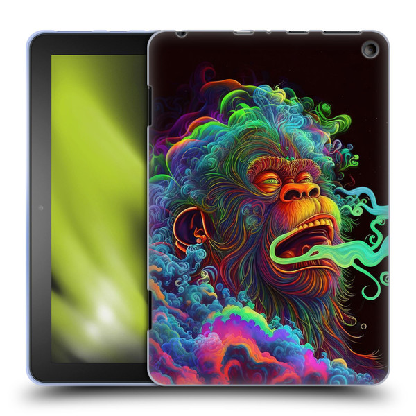 Wumples Cosmic Animals Clouded Monkey Soft Gel Case for Amazon Fire HD 8/Fire HD 8 Plus 2020