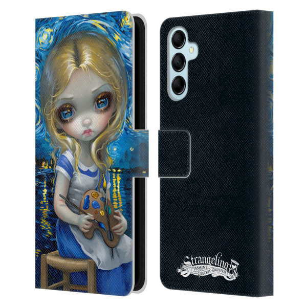 Strangeling Art Impressionist Night Leather Book Wallet Case Cover For Samsung Galaxy M14 5G