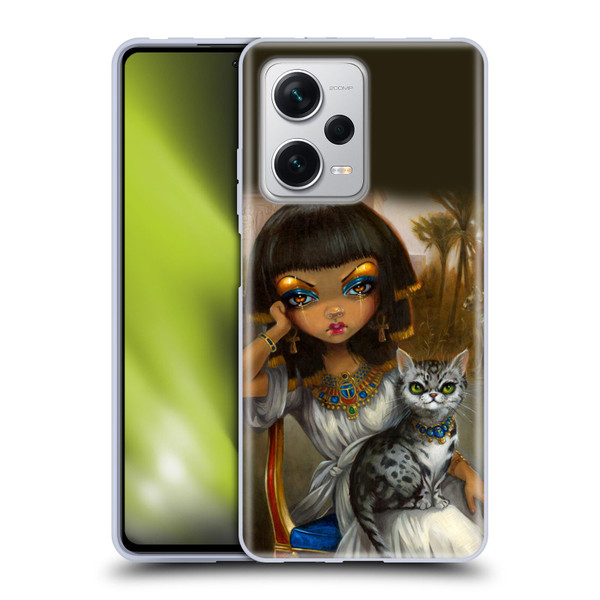 Strangeling Art Egyptian Girl with Cat Soft Gel Case for Xiaomi Redmi Note 12 Pro+ 5G