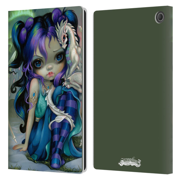 Strangeling Dragon Frost Winter Fairy Leather Book Wallet Case Cover For Amazon Fire Max 11 2023