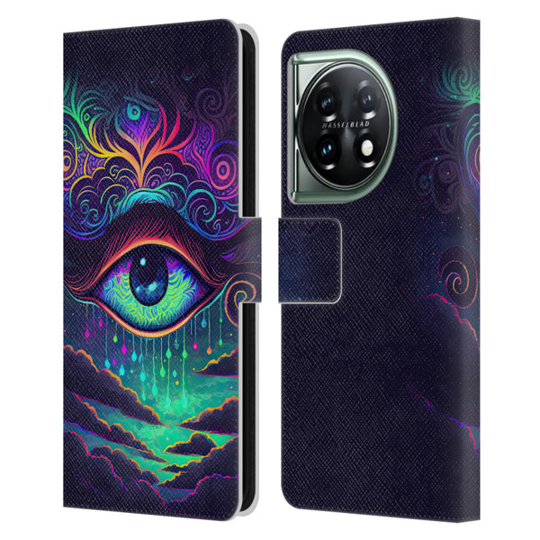 Wumples Cosmic Arts Eye Leather Book Wallet Case Cover For OnePlus 11 5G