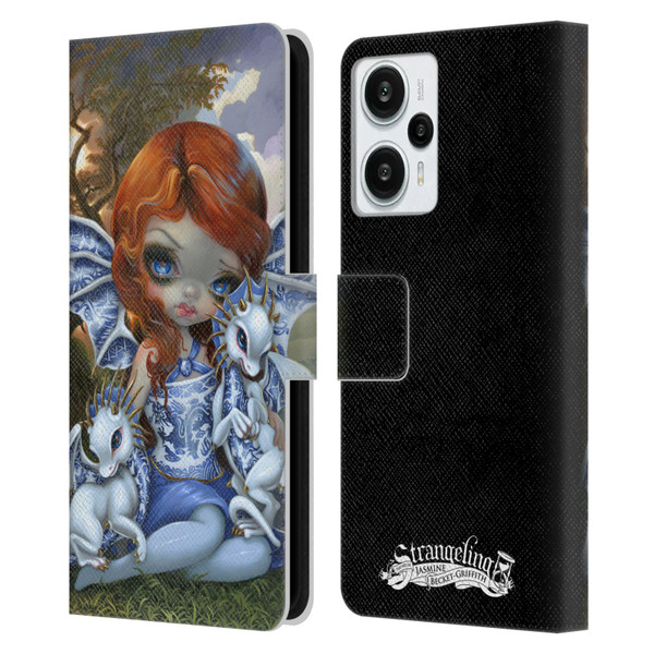 Strangeling Dragon Blue Willow Fairy Leather Book Wallet Case Cover For Xiaomi Redmi Note 12T