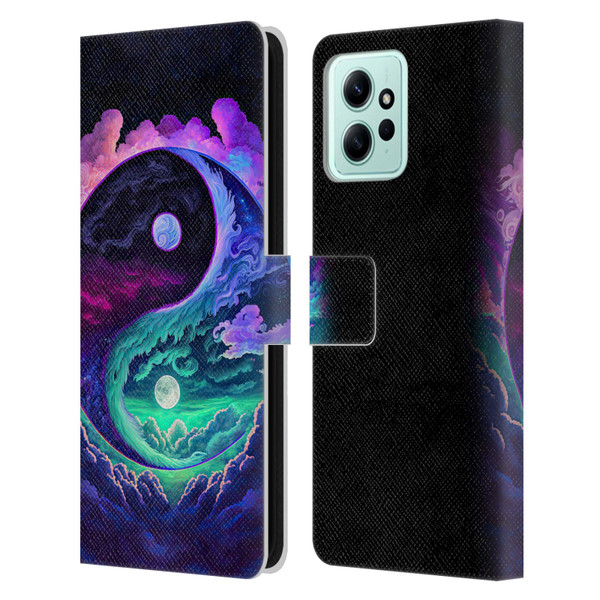 Wumples Cosmic Arts Clouded Yin Yang Leather Book Wallet Case Cover For Xiaomi Redmi 12