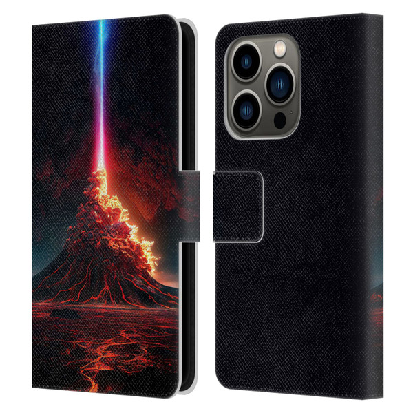 Wumples Cosmic Universe Int Eruption Leather Book Wallet Case Cover For Apple iPhone 14 Pro