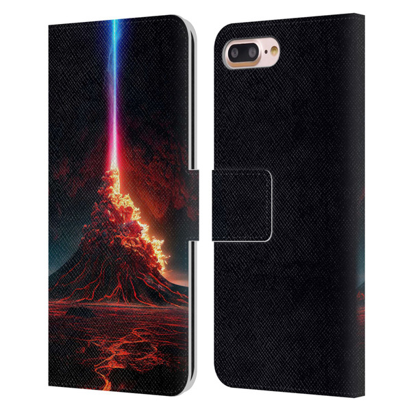 Wumples Cosmic Universe Int Eruption Leather Book Wallet Case Cover For Apple iPhone 7 Plus / iPhone 8 Plus