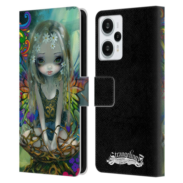 Strangeling Fairy Art Rainbow Winged Leather Book Wallet Case Cover For Xiaomi Redmi Note 12T