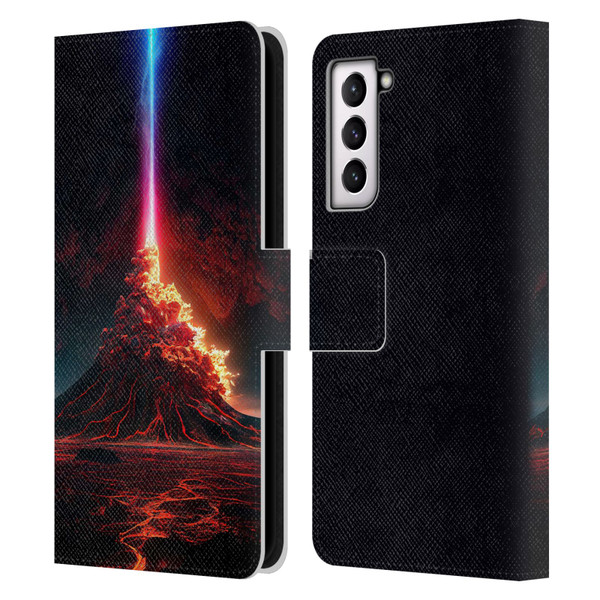 Wumples Cosmic Universe Int Eruption Leather Book Wallet Case Cover For Samsung Galaxy S21 5G