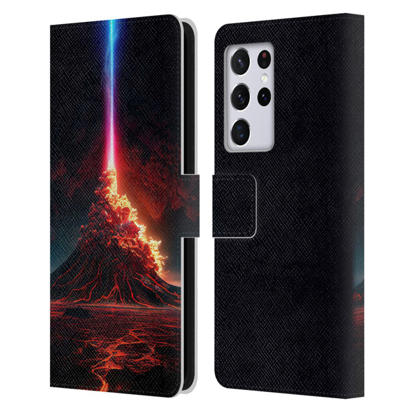 Wumples Cosmic Universe Int Eruption Leather Book Wallet Case Cover For Samsung Galaxy S21 Ultra 5G