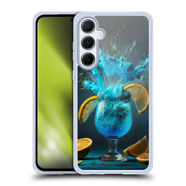 Spacescapes Cocktails Blue Lagoon Explosion Soft Gel Case for Samsung Galaxy A55 5G