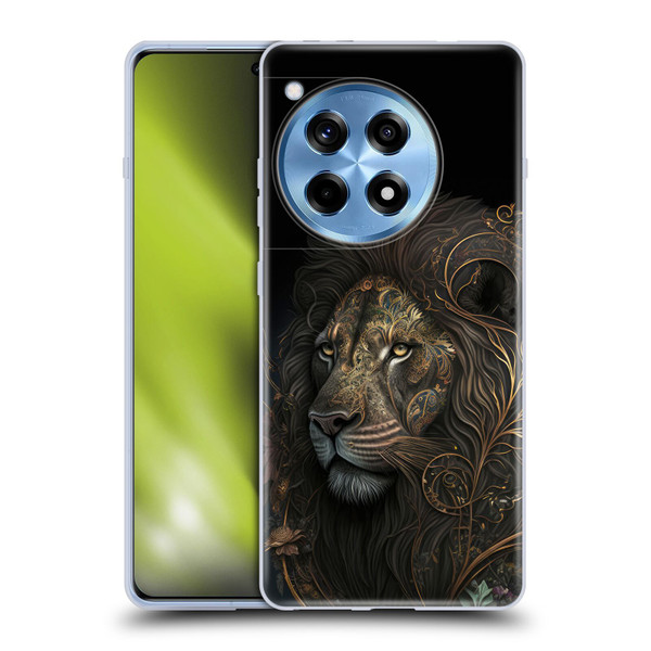 Spacescapes Floral Lions Golden Bloom Soft Gel Case for OnePlus 12R