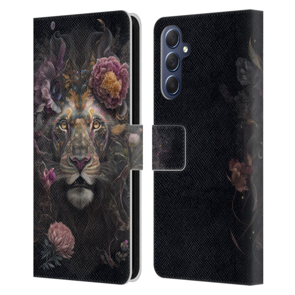 Spacescapes Floral Lions Pride Leather Book Wallet Case Cover For Samsung Galaxy M54 5G