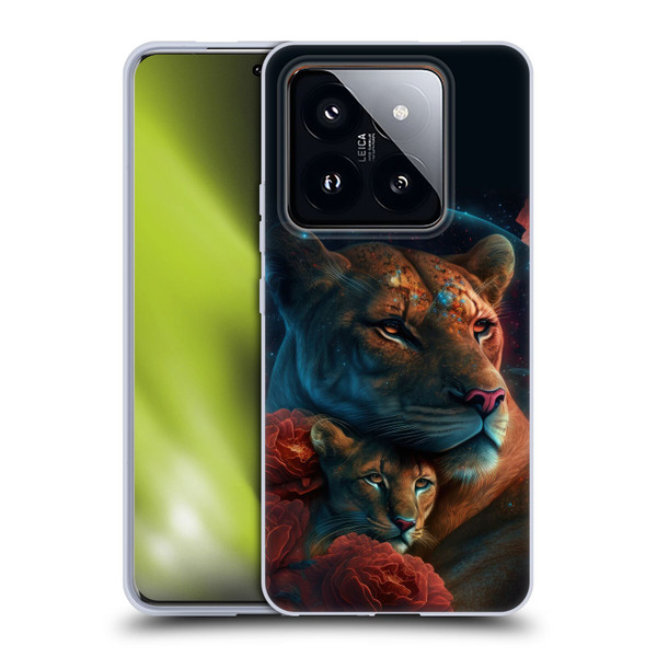 Spacescapes Floral Lions Star Watching Soft Gel Case for Xiaomi 14 Pro
