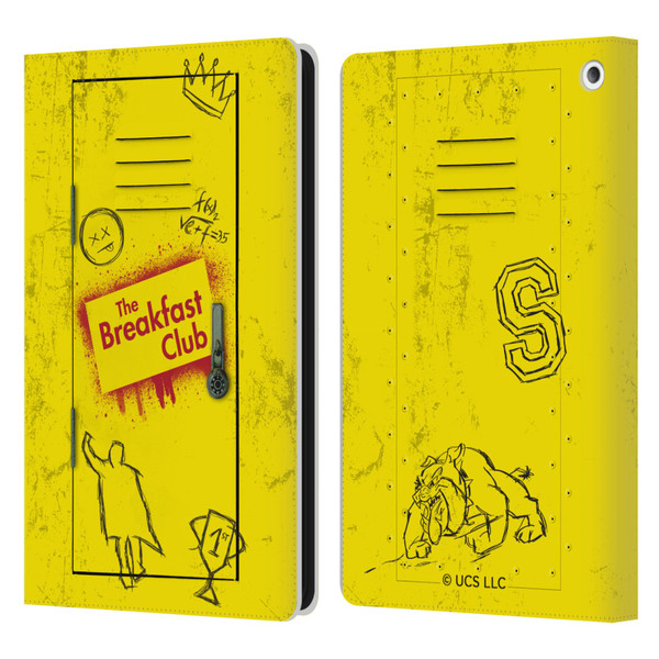 The Breakfast Club Graphics Yellow Locker Leather Book Wallet Case Cover For Amazon Fire HD 8/Fire HD 8 Plus 2020