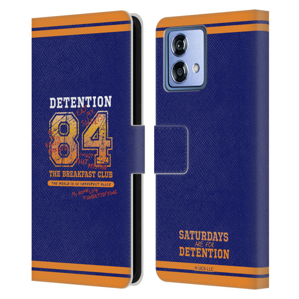 The Breakfast Club Graphics Detention 84 Leather Book Wallet Case Cover For Motorola Moto G84 5G